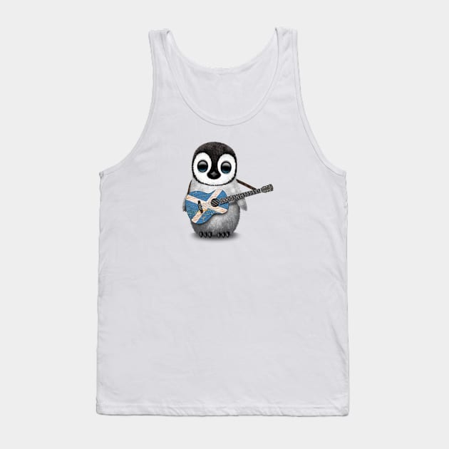 Baby Penguin Playing Scottish Flag Guitar Tank Top by jeffbartels